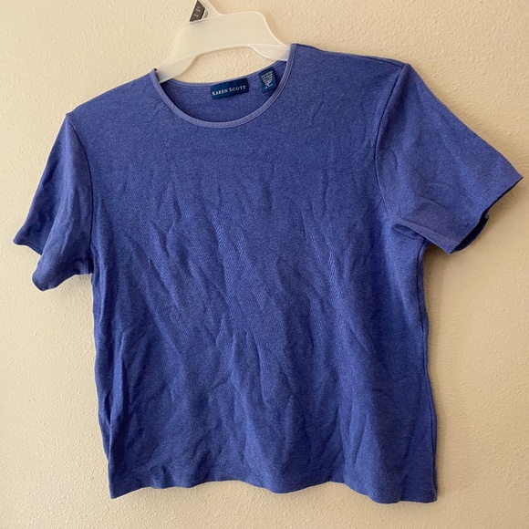 Kate Scott Cotton Blend Crew Neck Short Sleeve Shirt Large - Picture 1 of 5